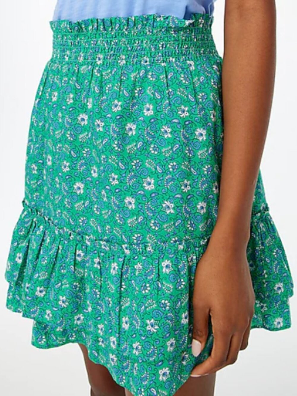 J.CREW Factory Women's Ruffle Smocked-Waist Mini Skirt NEW size M L XL